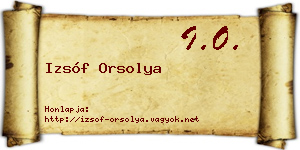 Izsóf Orsolya névjegykártya